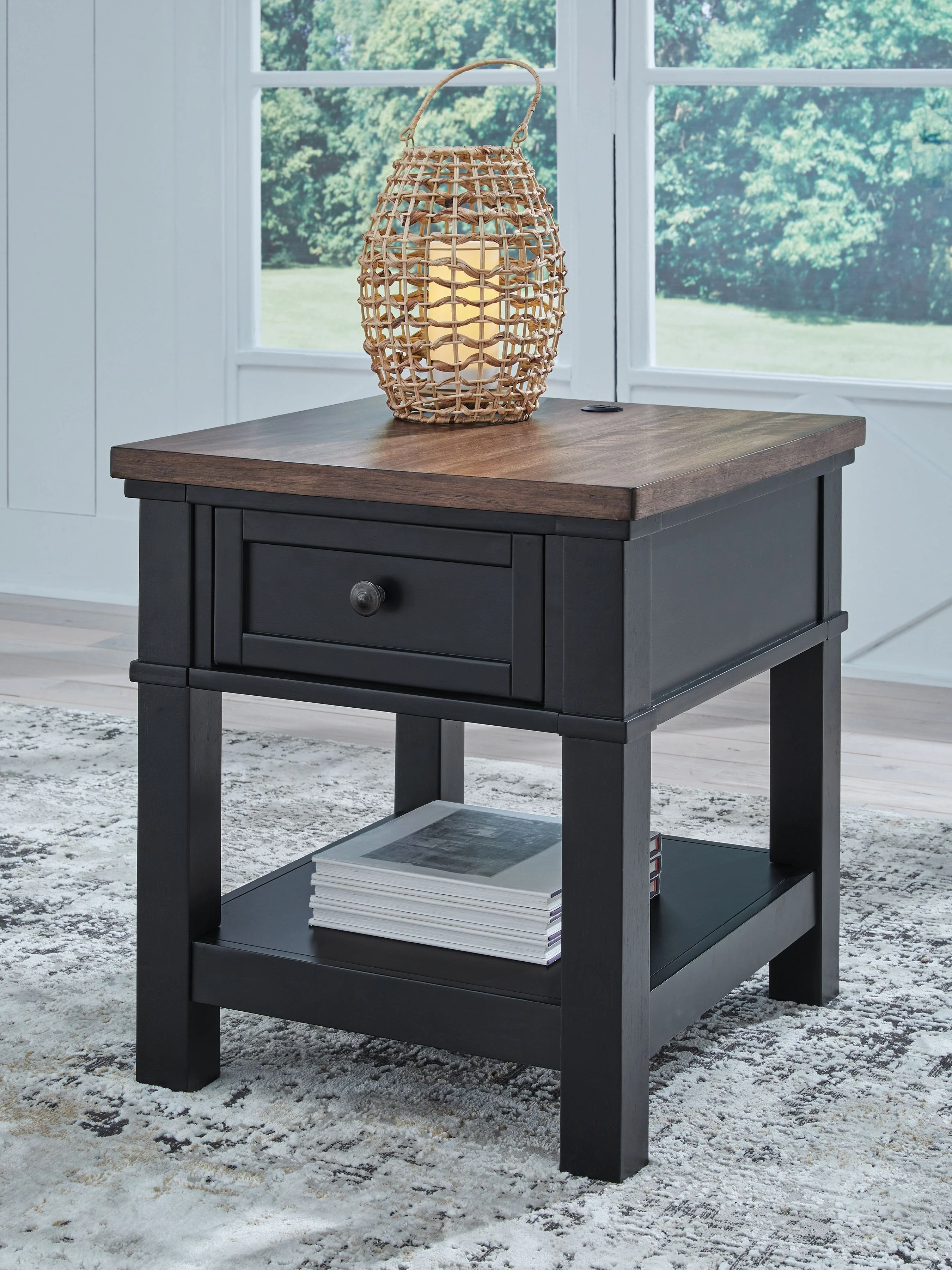 Wildenauer - Rectangular End Table - Brown / Black - Image 5