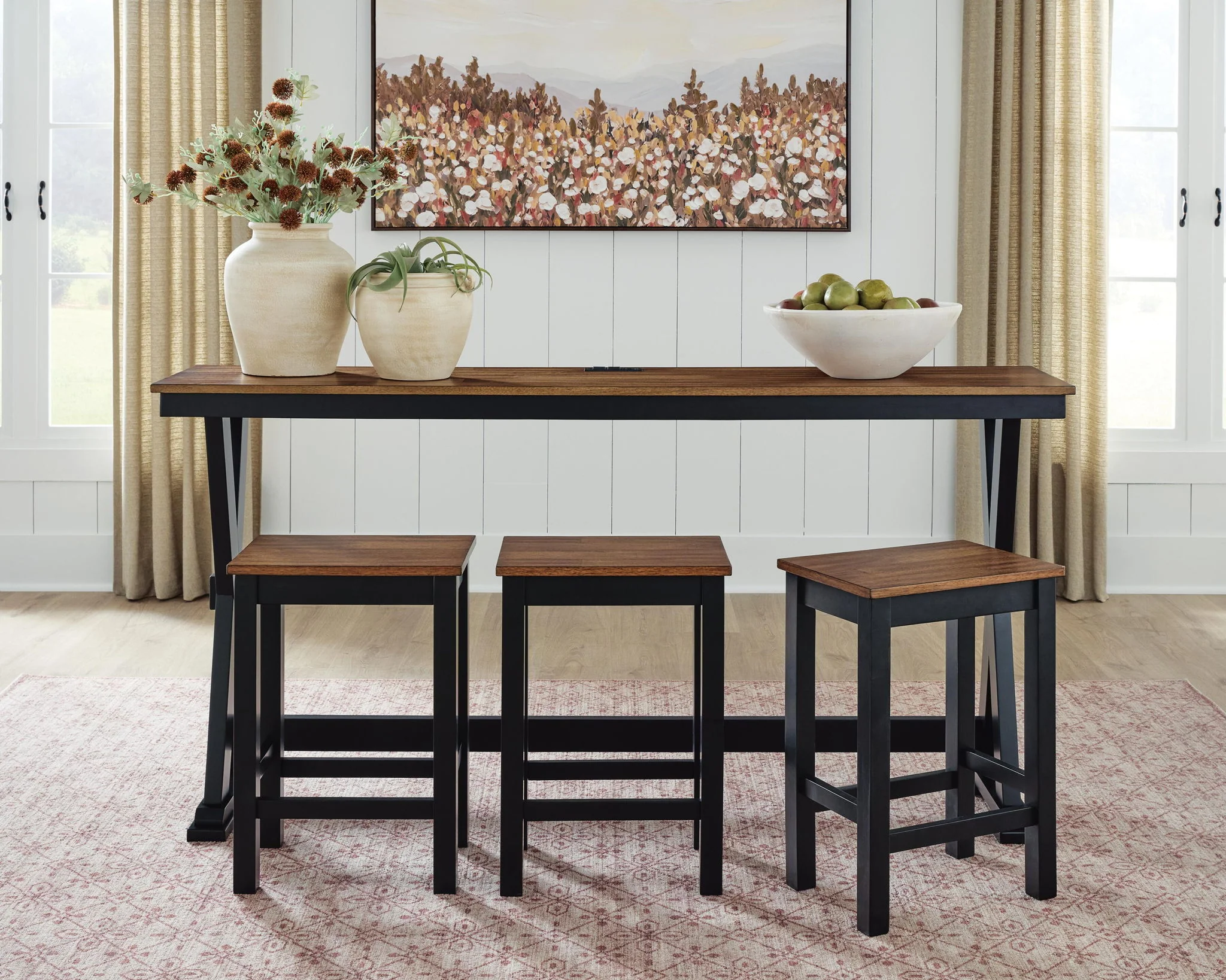Wildenauer - Rectangular Dining Room Counter Table Set (Set of 4) - Brown / Black - Image 3