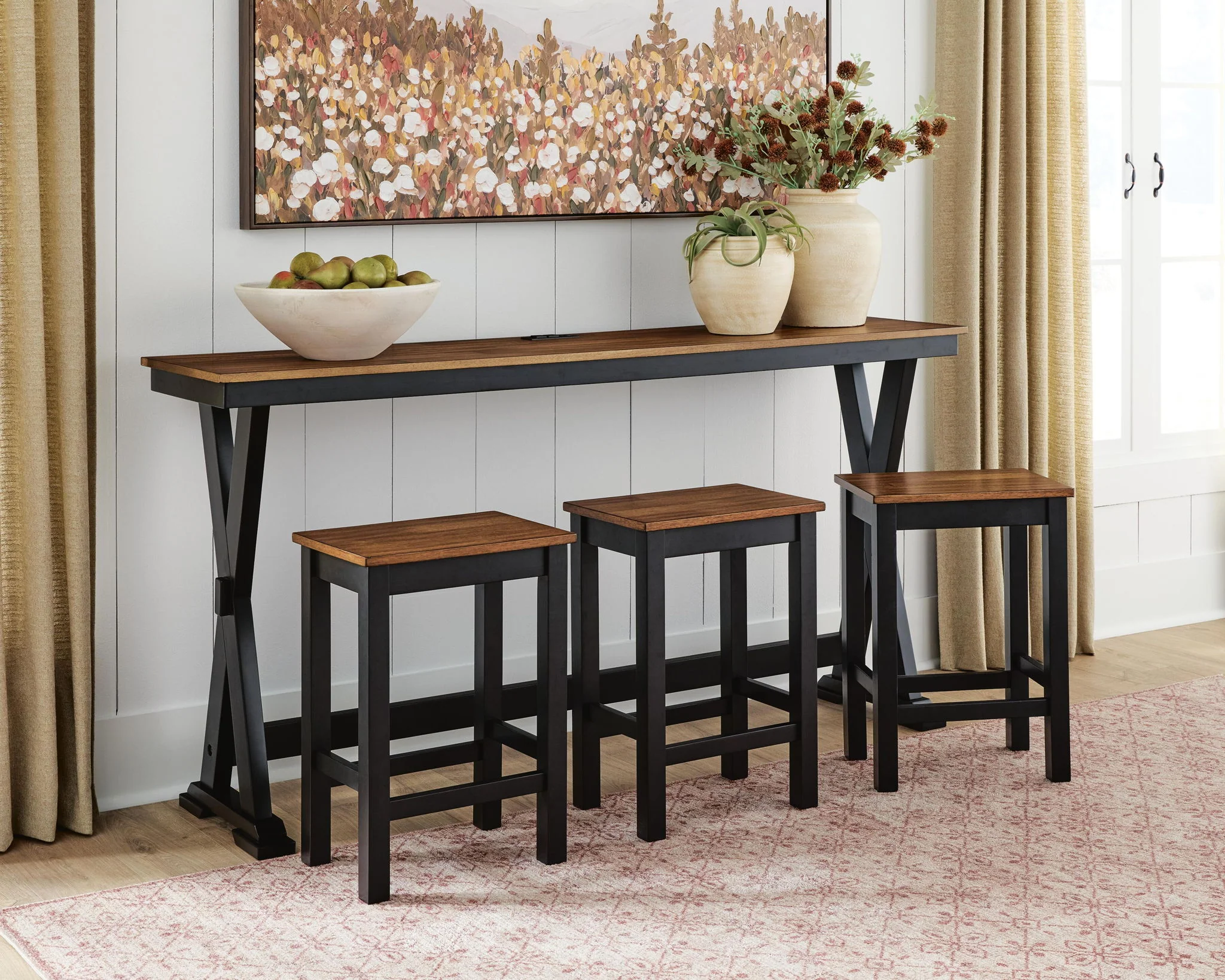 Wildenauer - Rectangular Dining Room Counter Table Set (Set of 4) - Brown / Black - Image 6