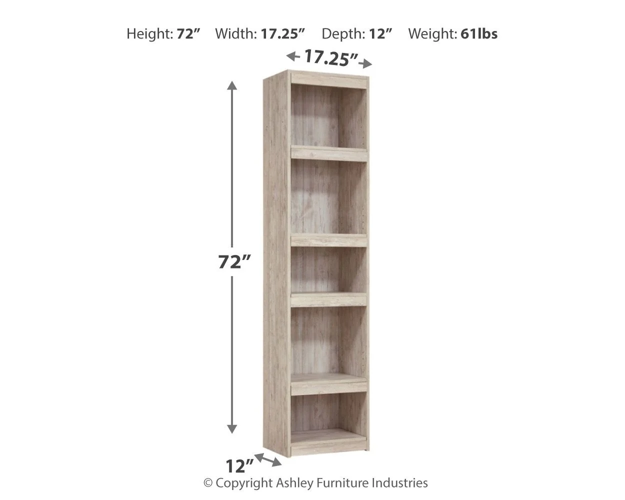 Willowton - Pier - 4 Shelves - Whitewash - Image 2