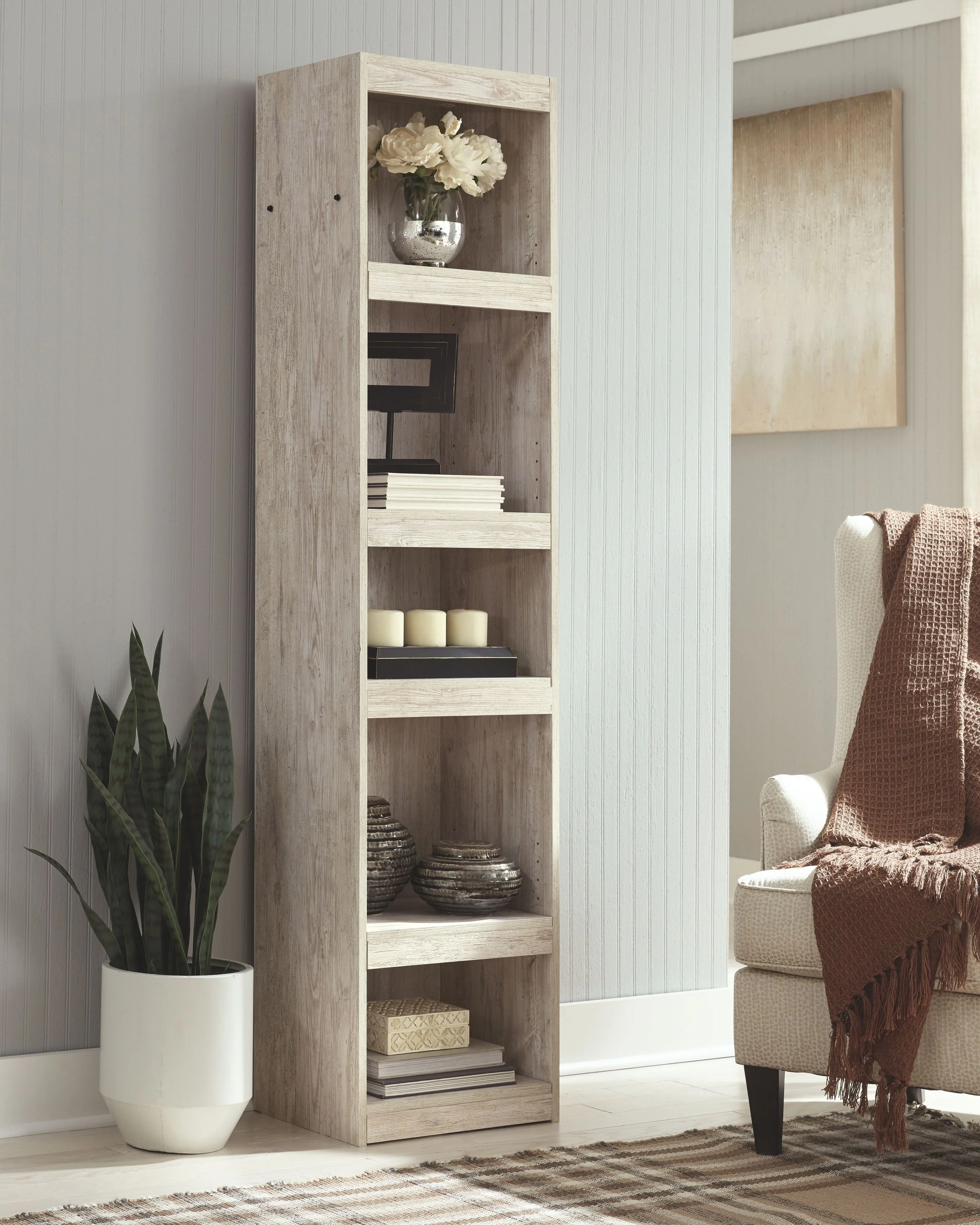 Willowton - Pier - 4 Shelves - Whitewash - Image 5