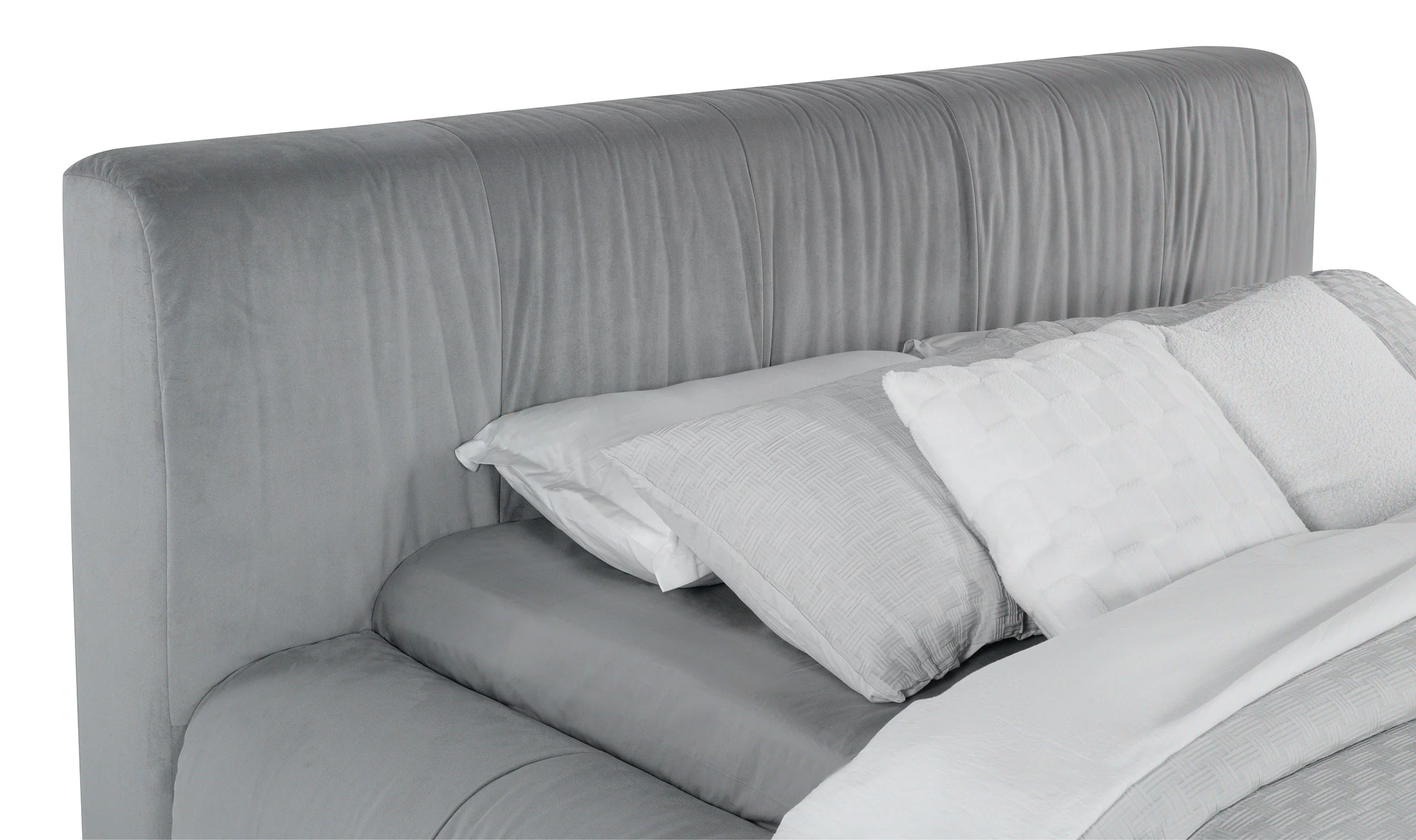 Wilshire Upholstered Platform Bed Grey - Image 10