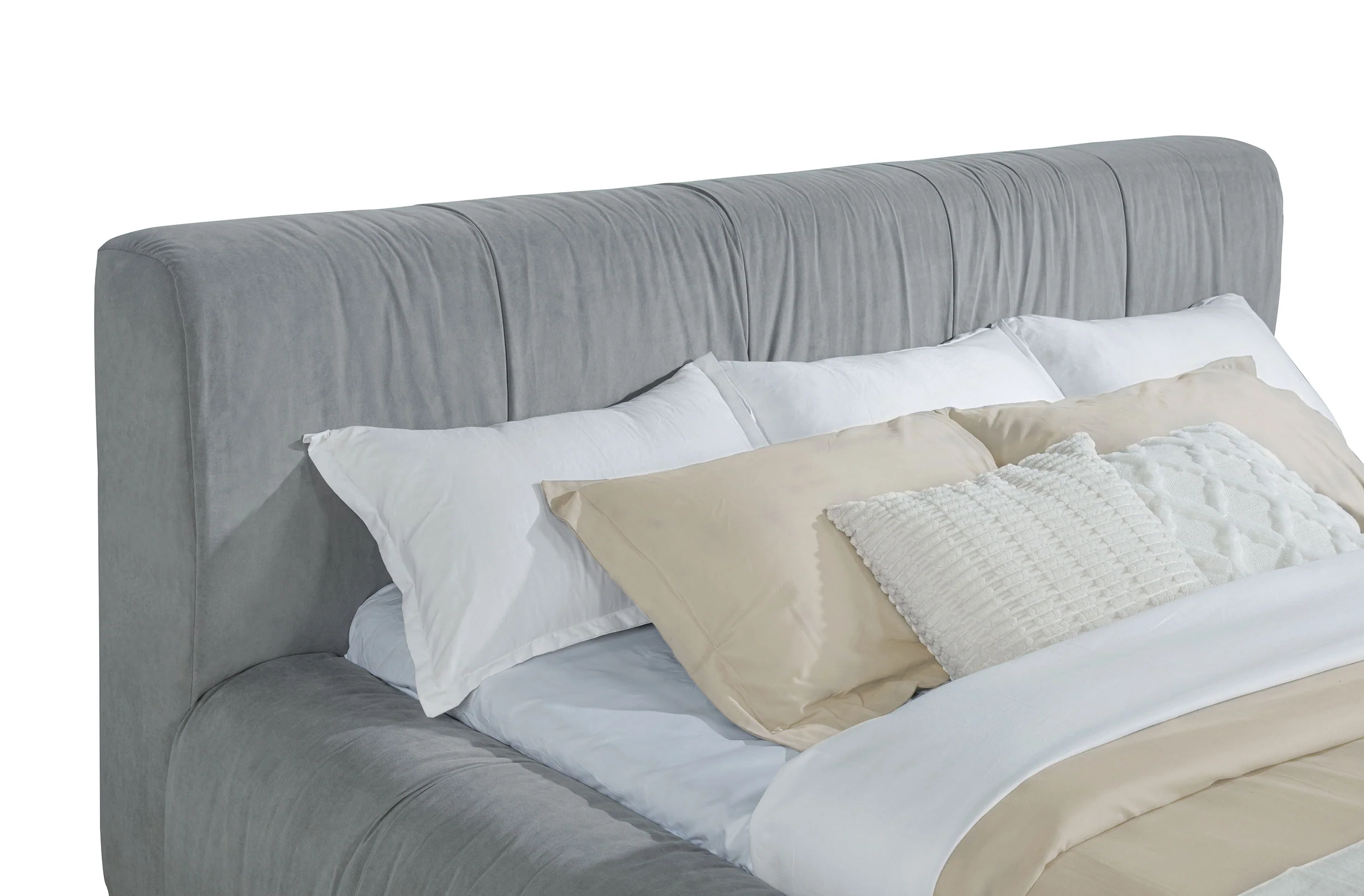 Wilshire Upholstered Platform Bed Grey - Image 13