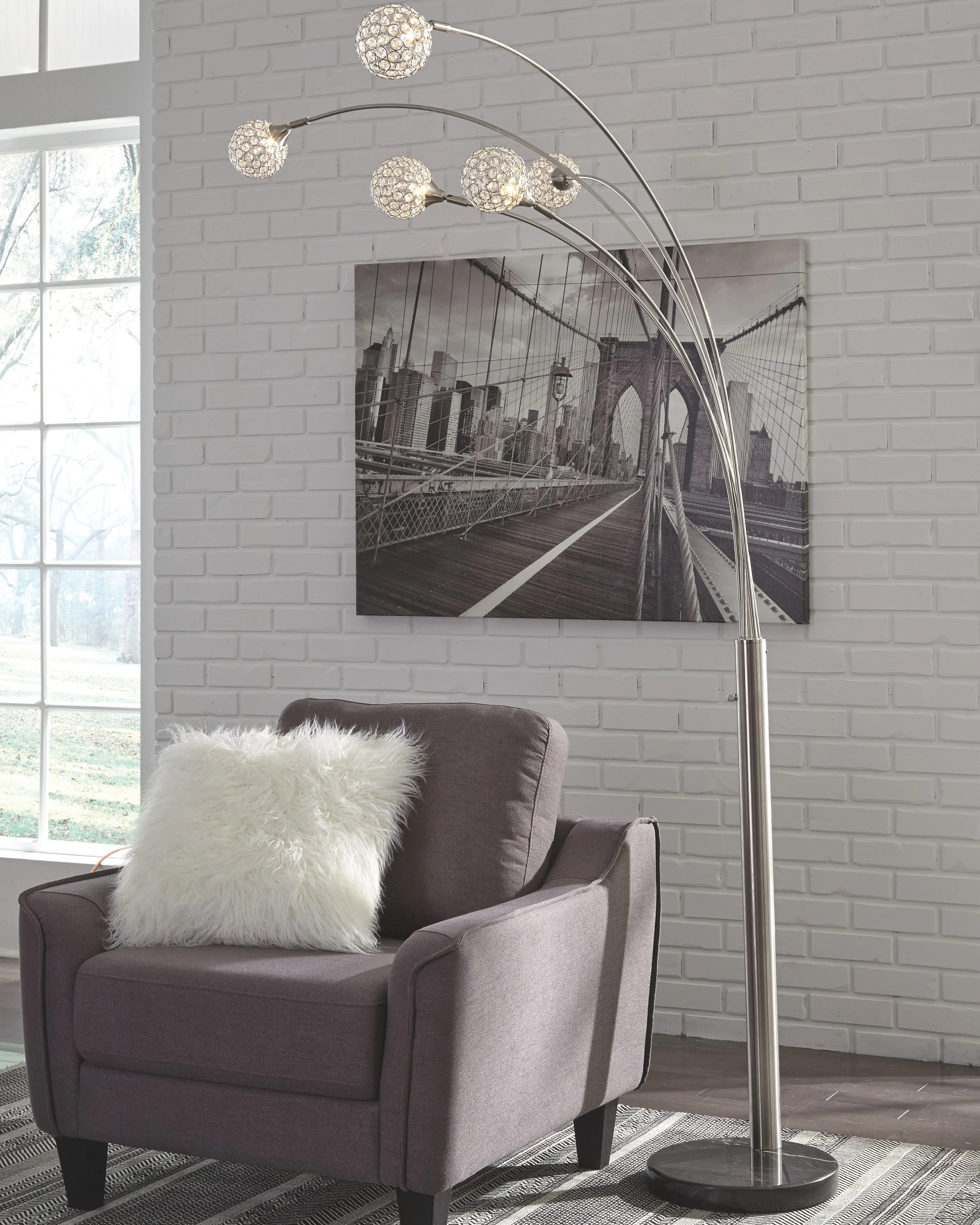 Winter - Metal Arc Lamp  - Silver Finish - Image 2