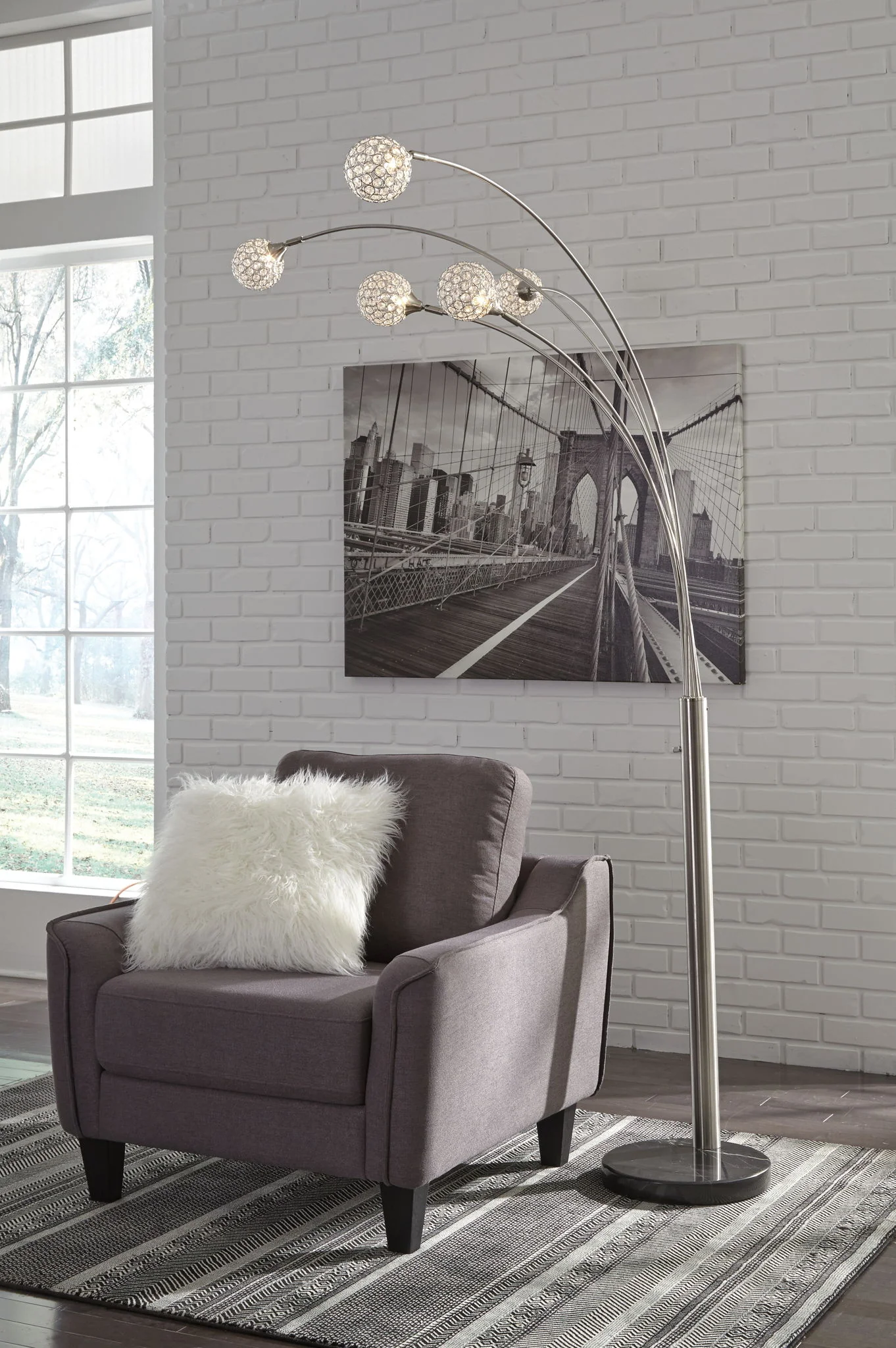 Winter - Metal Arc Lamp  - Silver Finish - Image 4