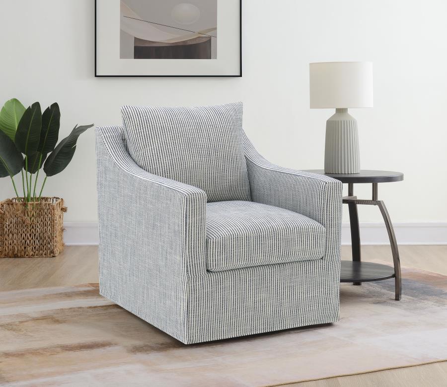 Winter - Upholstered Sloped Arm Accent Swivel Chair - Image 3