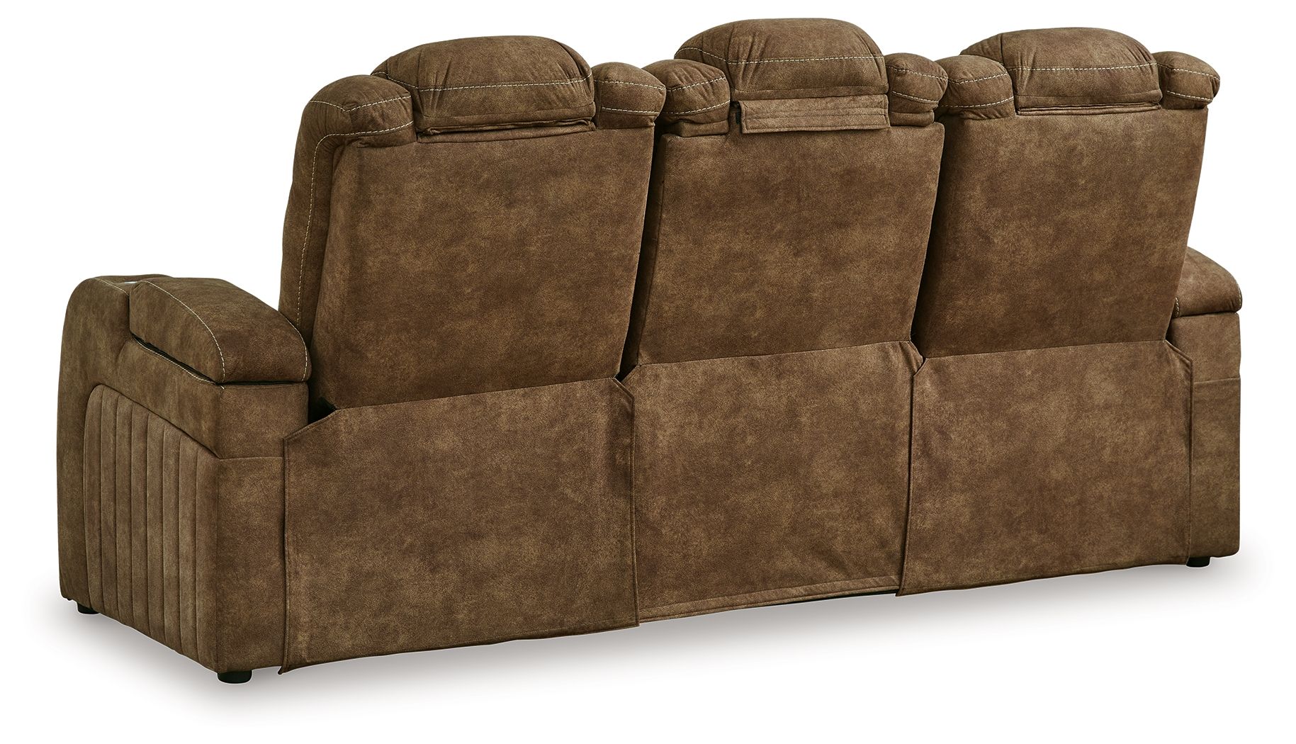 Wolfridge - 2 Pc. - Power Reclining Sofa, Power Reclining Loveseat With Console - Brindle - Image 3
