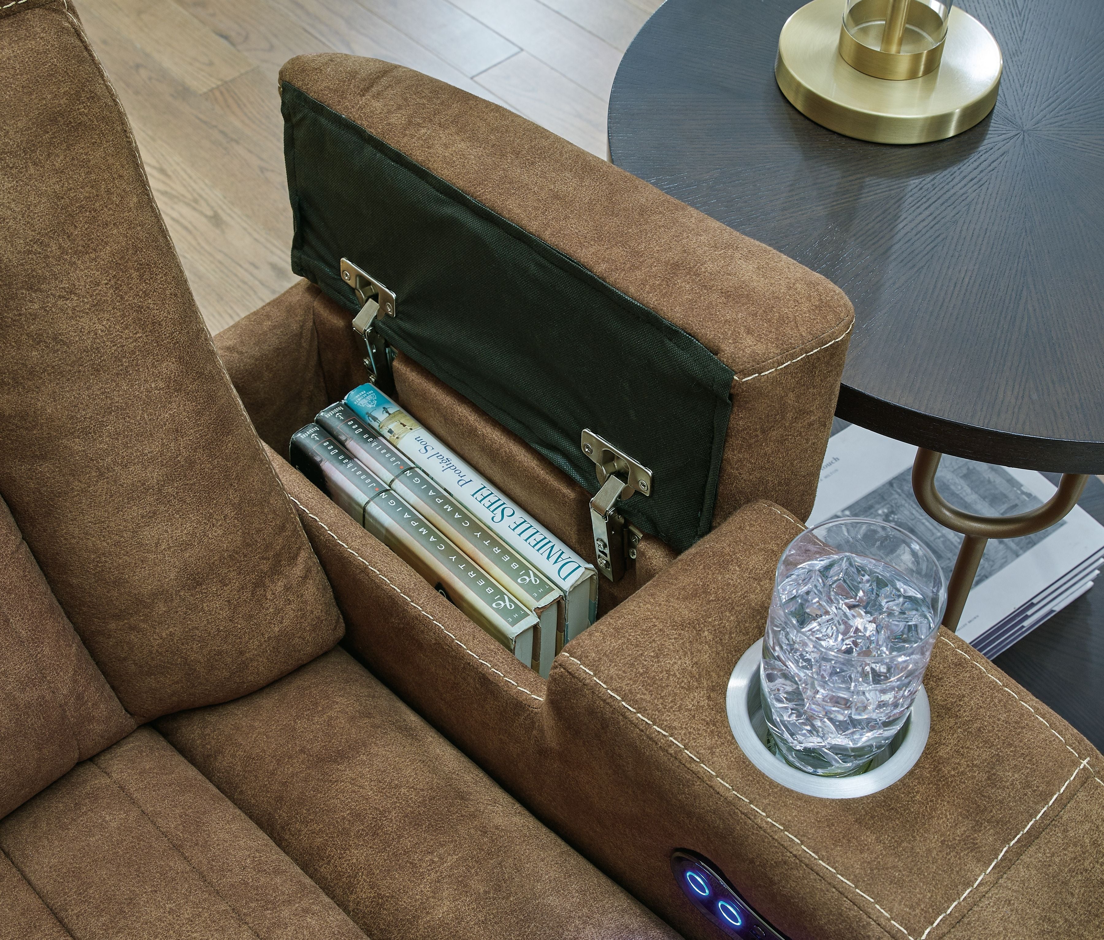 Wolfridge - Power Reclining Sofa With Adj Headrest - Brindle - Image 3
