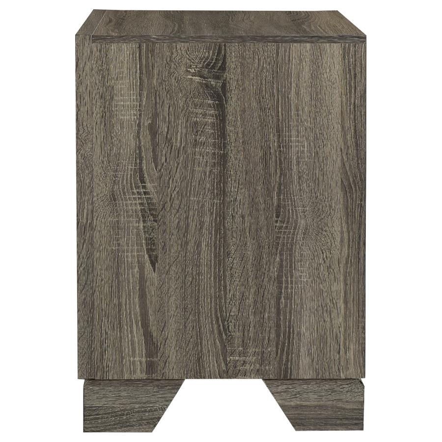 Wright - 2-Drawer Nightstand Bedside Table - Brown Oak - Image 5