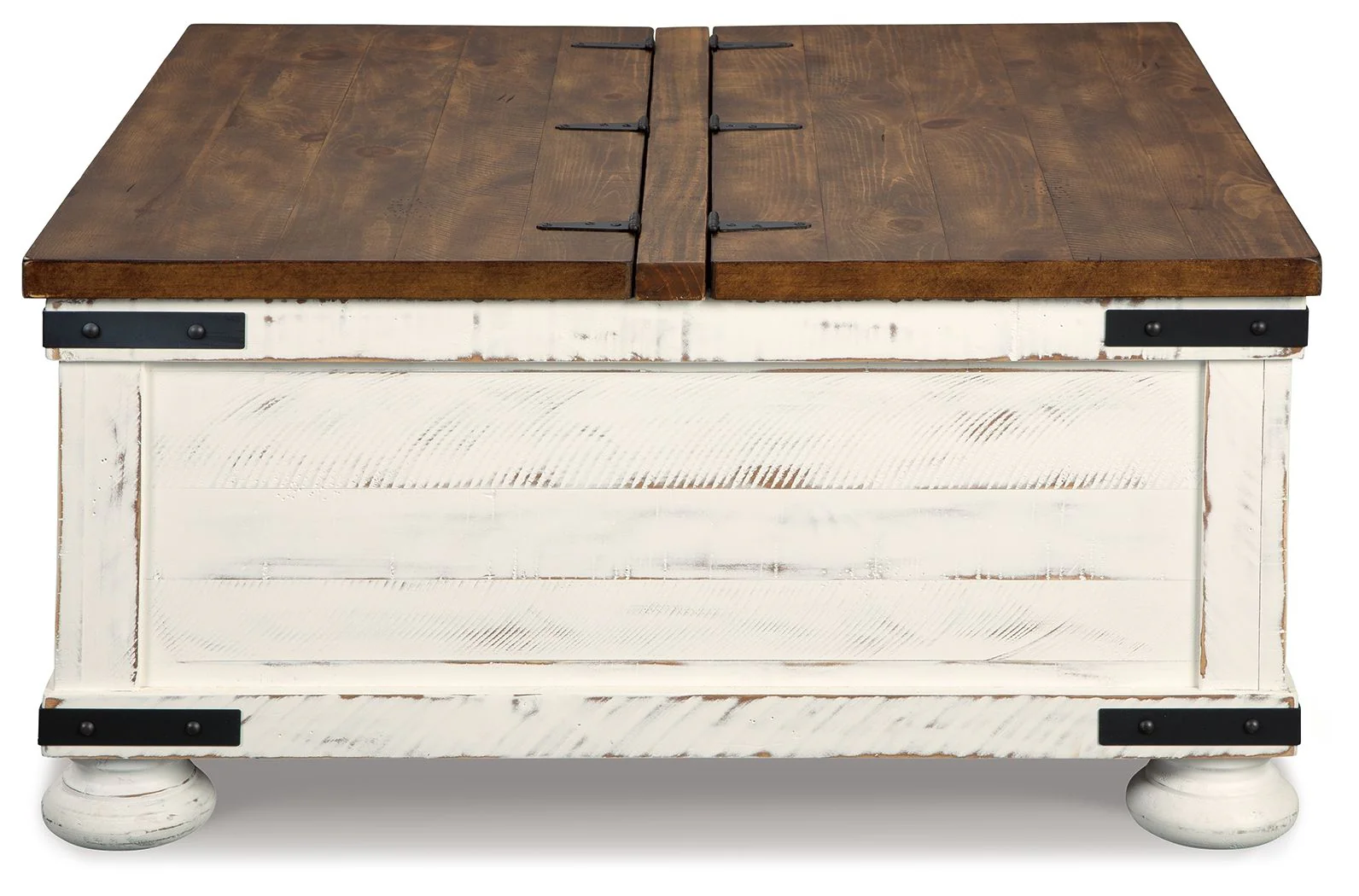 Wystfield - Cocktail Table with Storage - White / Brown - Image 11