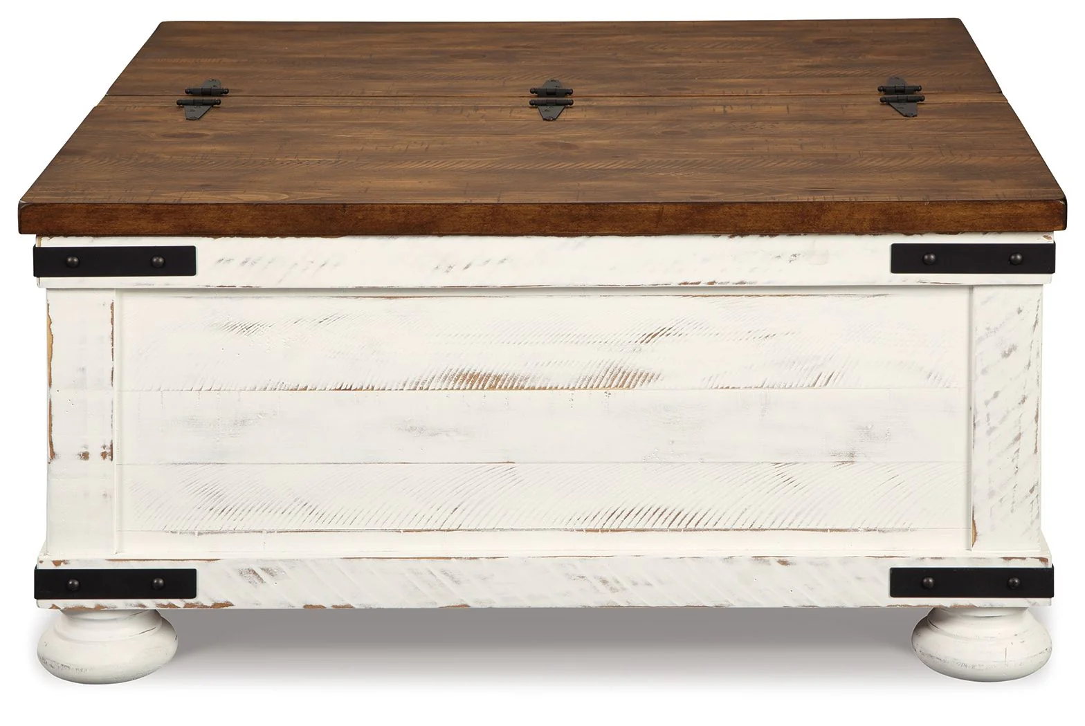 Wystfield - Cocktail Table with Storage - White / Brown - Image 6