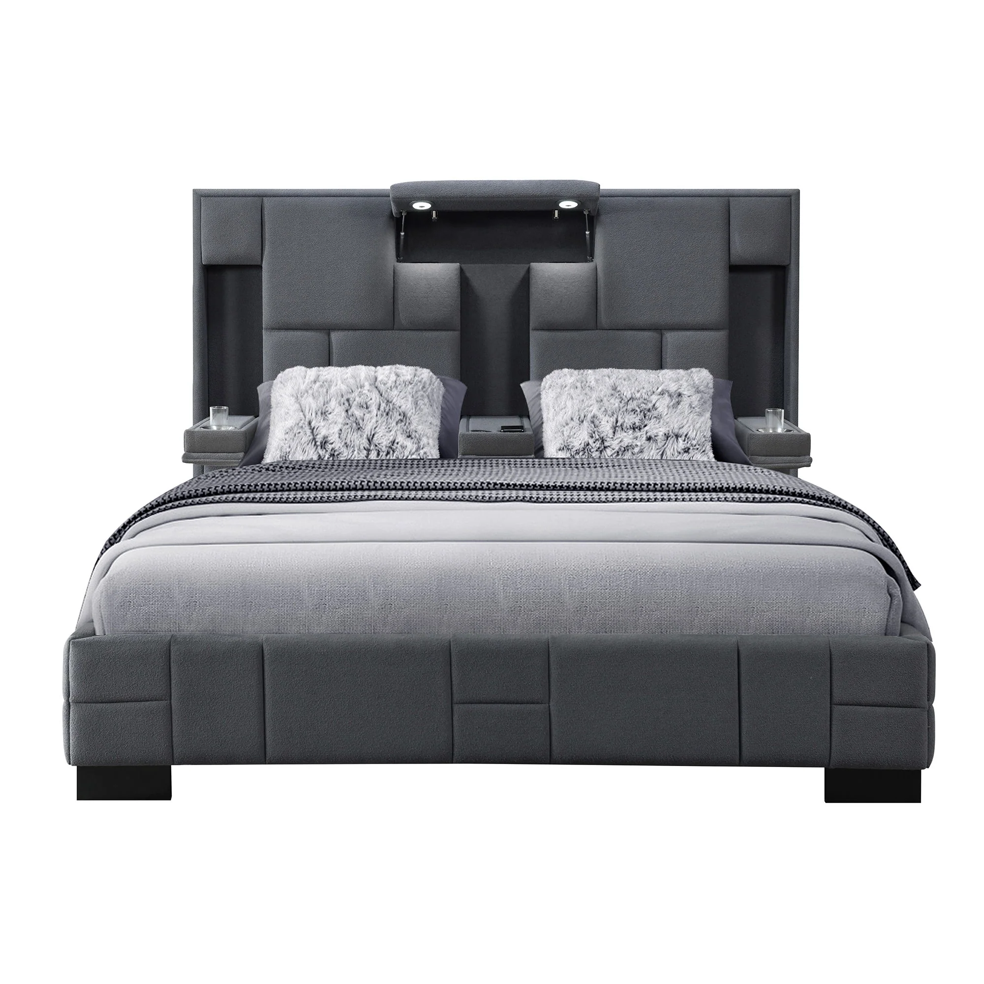 Yaris - Contemporary Bed With Wireless Charging And LED Lights - Image 2