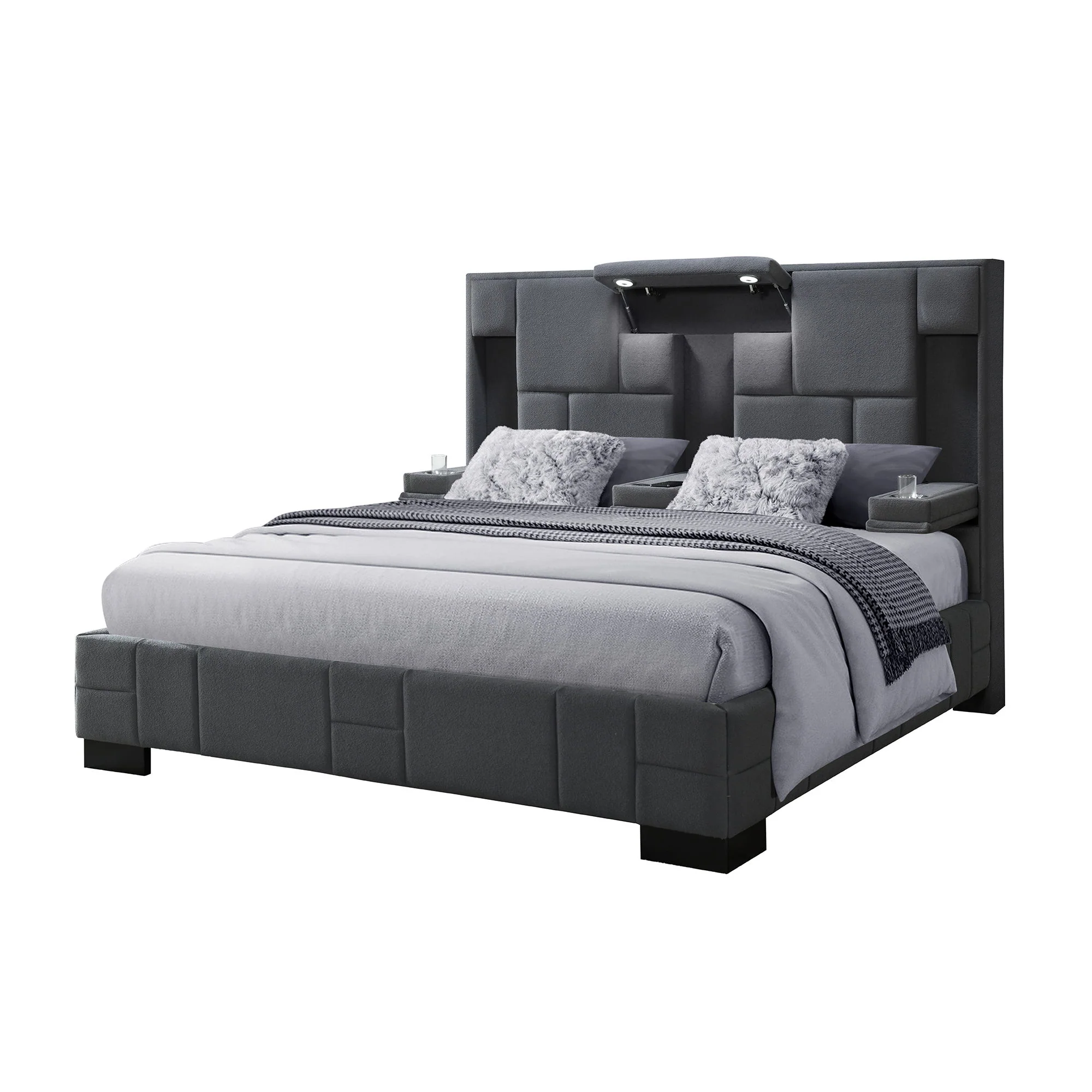 Yaris - Contemporary Bed With Wireless Charging And LED Lights - Image 3