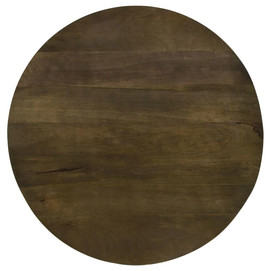 Yaritza - Round Mango Wood Coffee Table - Natural And Gunmetal - Image 4