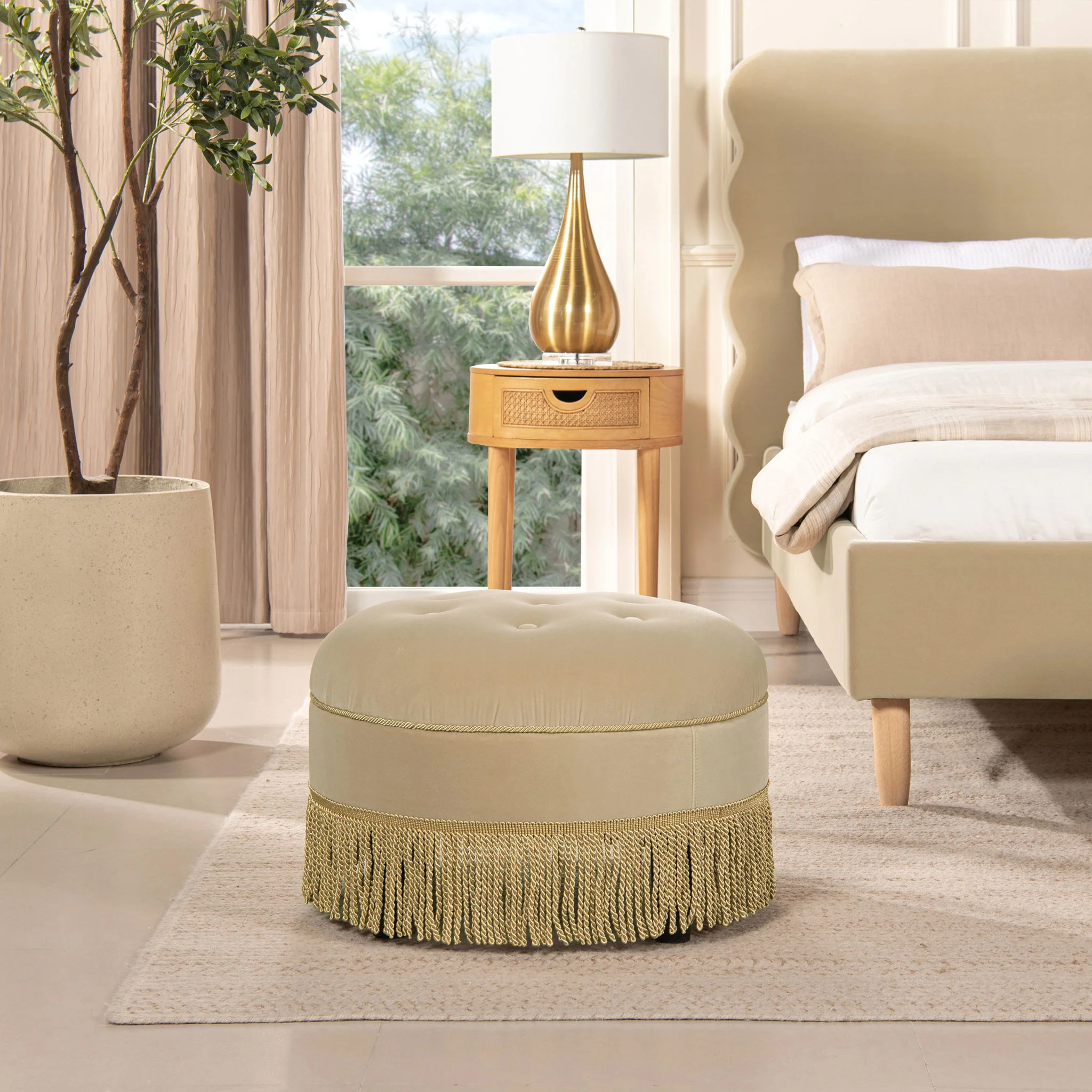 Yolanda - Round Upholstered Accent Ottoman - Image 28