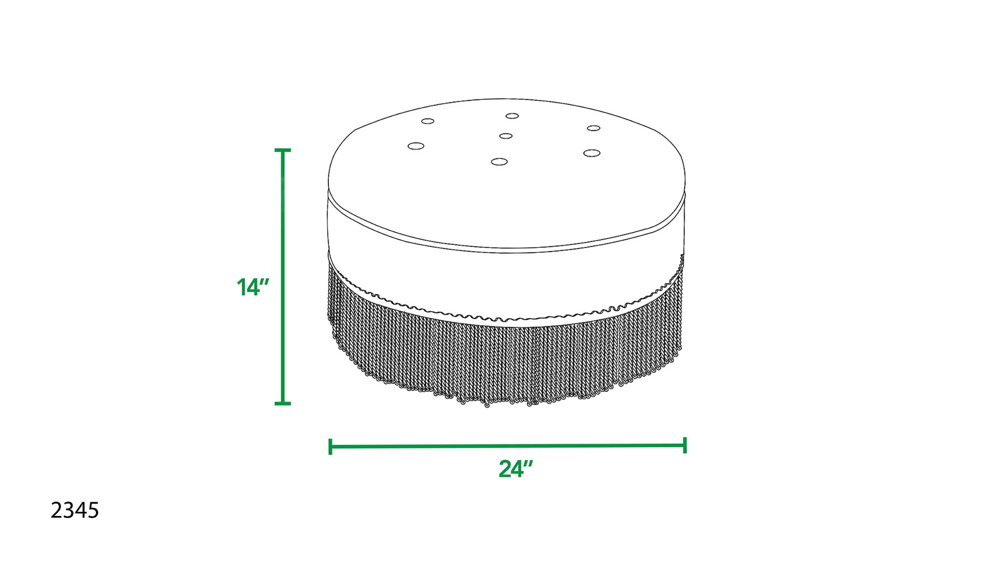 Yolanda - Round Upholstered Accent Ottoman - Almond White - Image 6