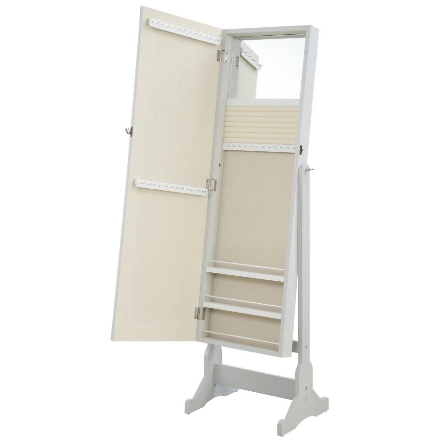 Yvonne - Cheval Mirror With Jewelry Storage - Dove Gray - Image 4