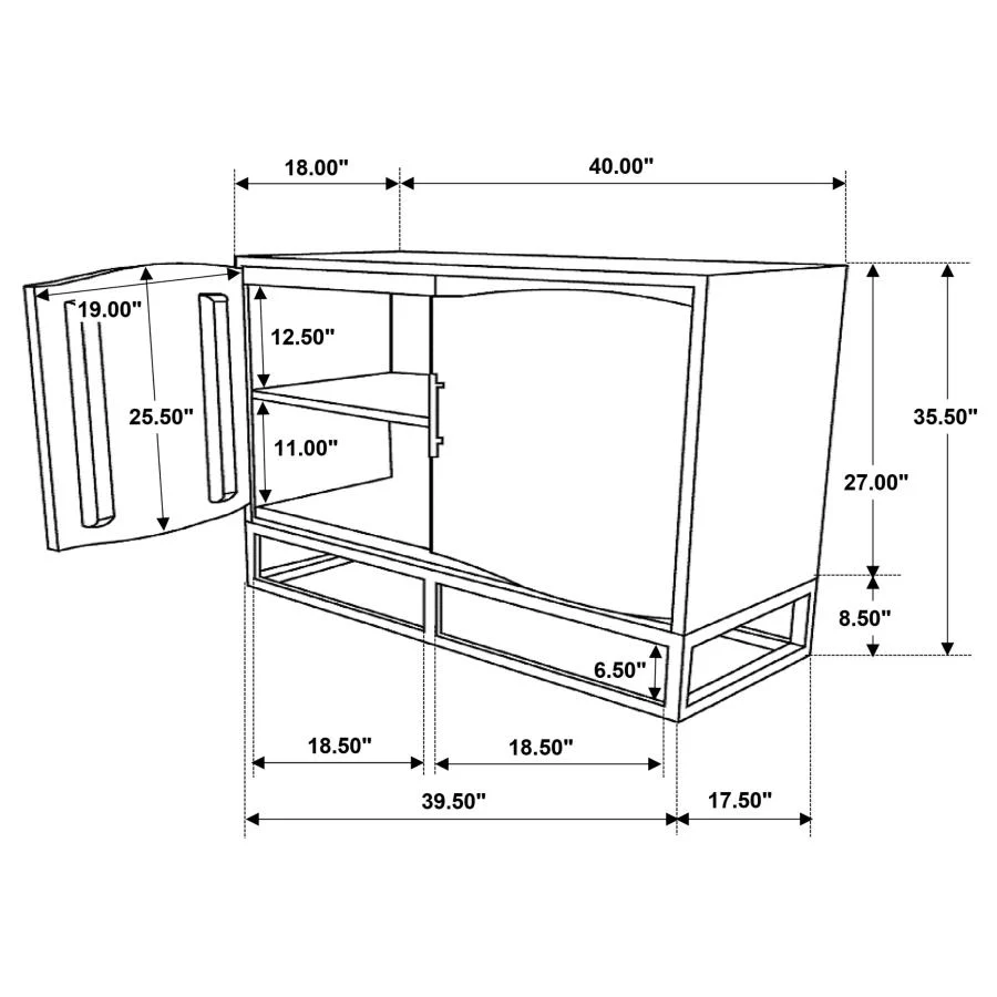 Zara - 2-Door Wood Accent Storage Cabinet - Image 9