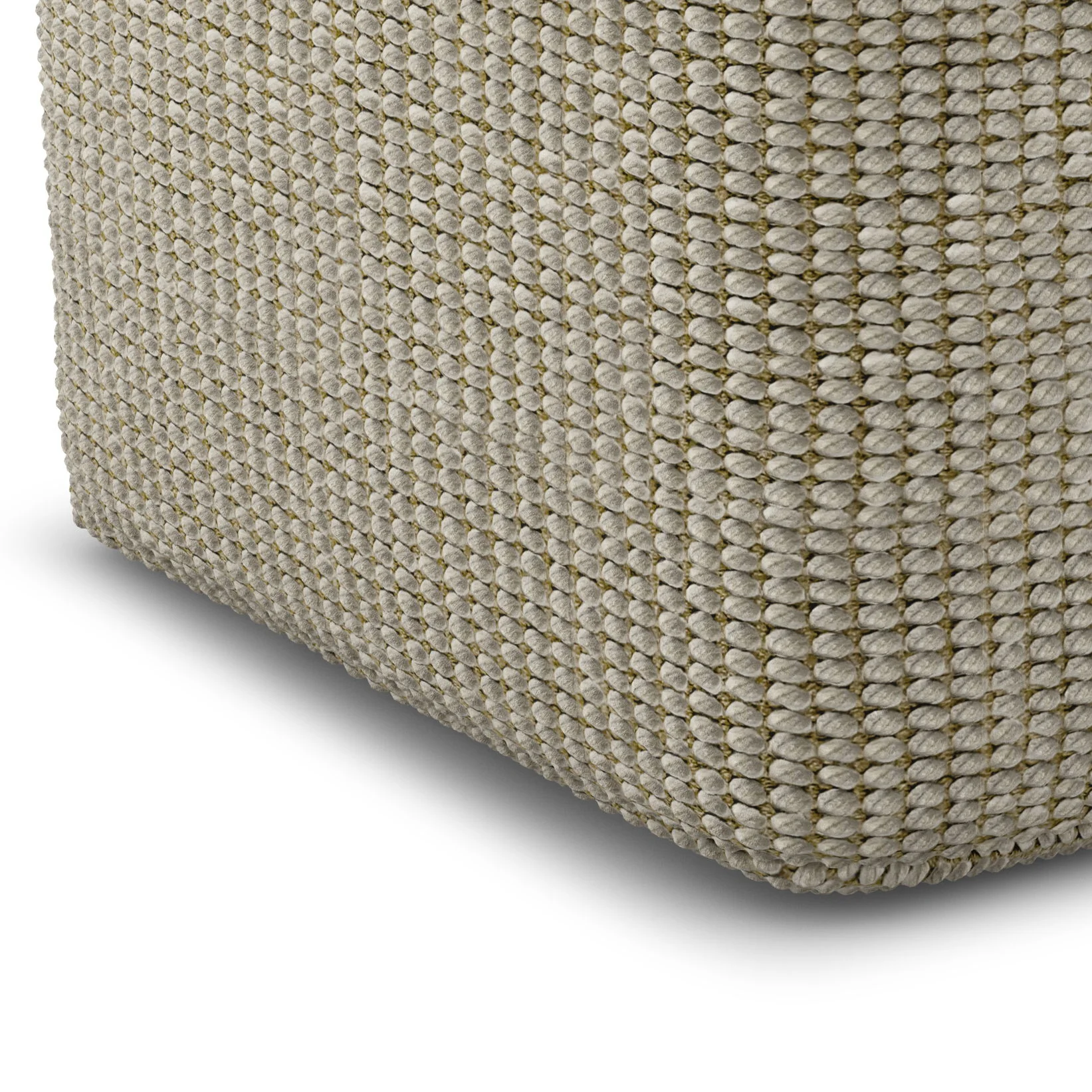 Zelma - Square Woven Outdoor / Indoor Pouf - Cream / Natural - Image 2