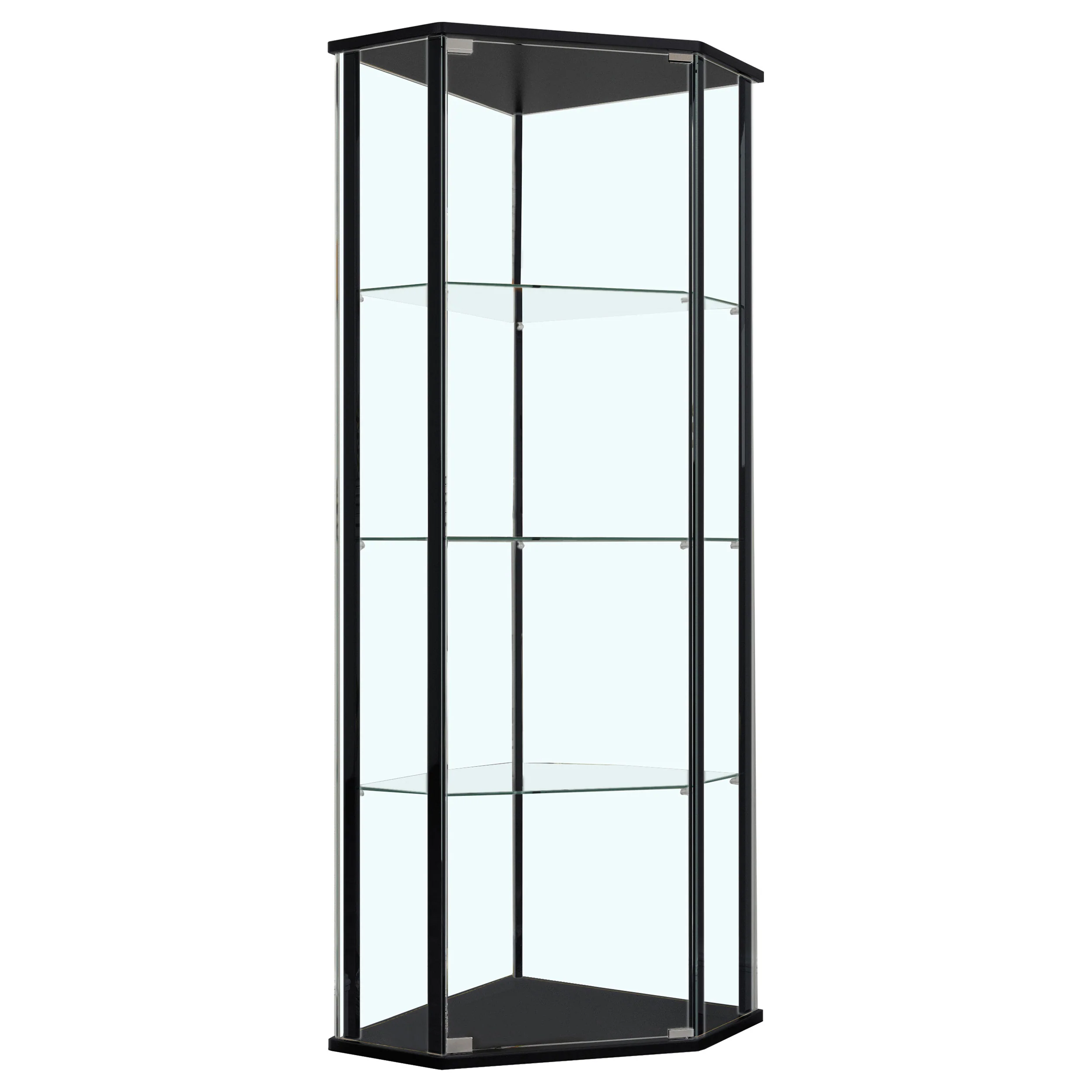 Zenobia - 4-Shelf Curio Cabinet Display Case - Black - Image 5
