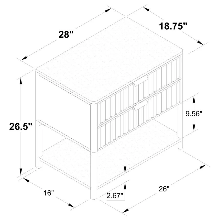 Zimmerlee - 2-Drawer Side Table with Shelf - Rust Brown - Image 12