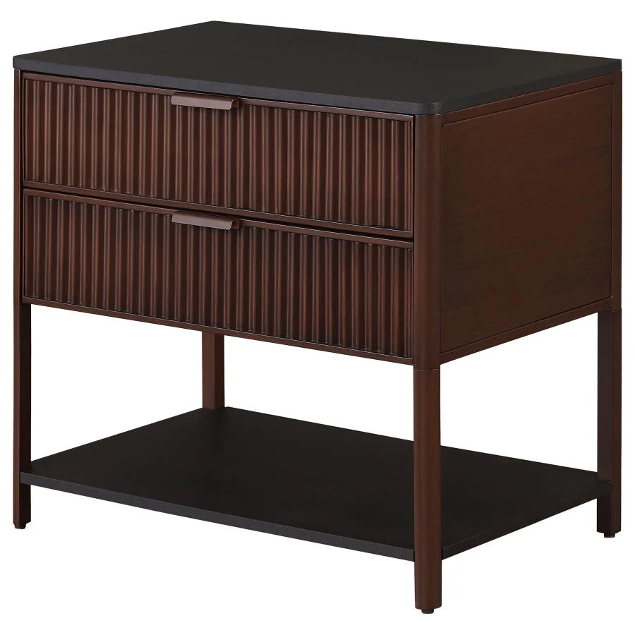 Zimmerlee - 2-Drawer Side Table with Shelf - Rust Brown - Image 4