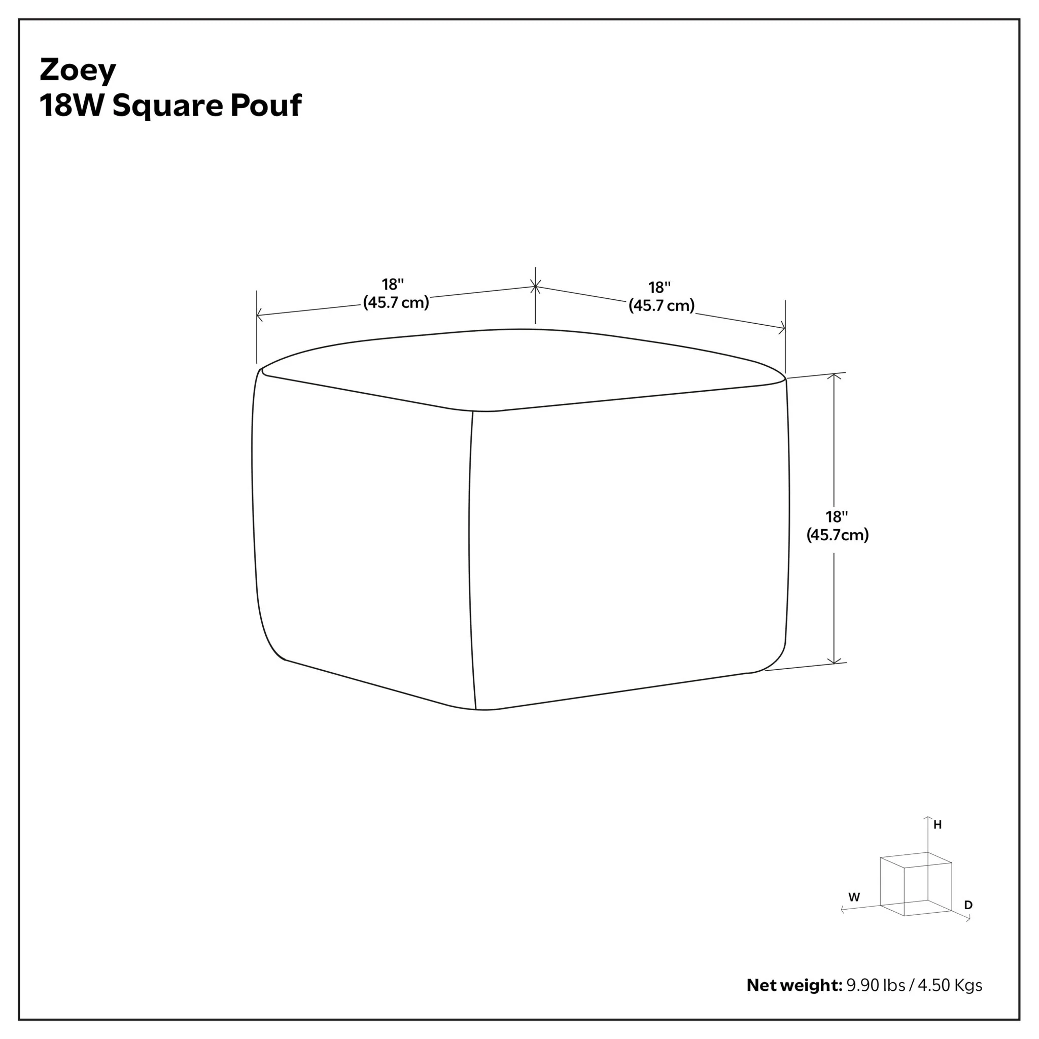 Zoey - Handcrafted Woven Cube Pouf - Image 4