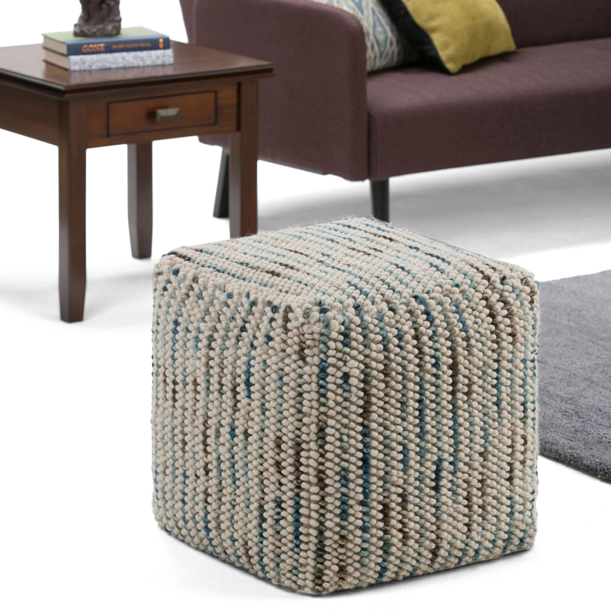 Zoey - Handcrafted Woven Cube Pouf - Image 7