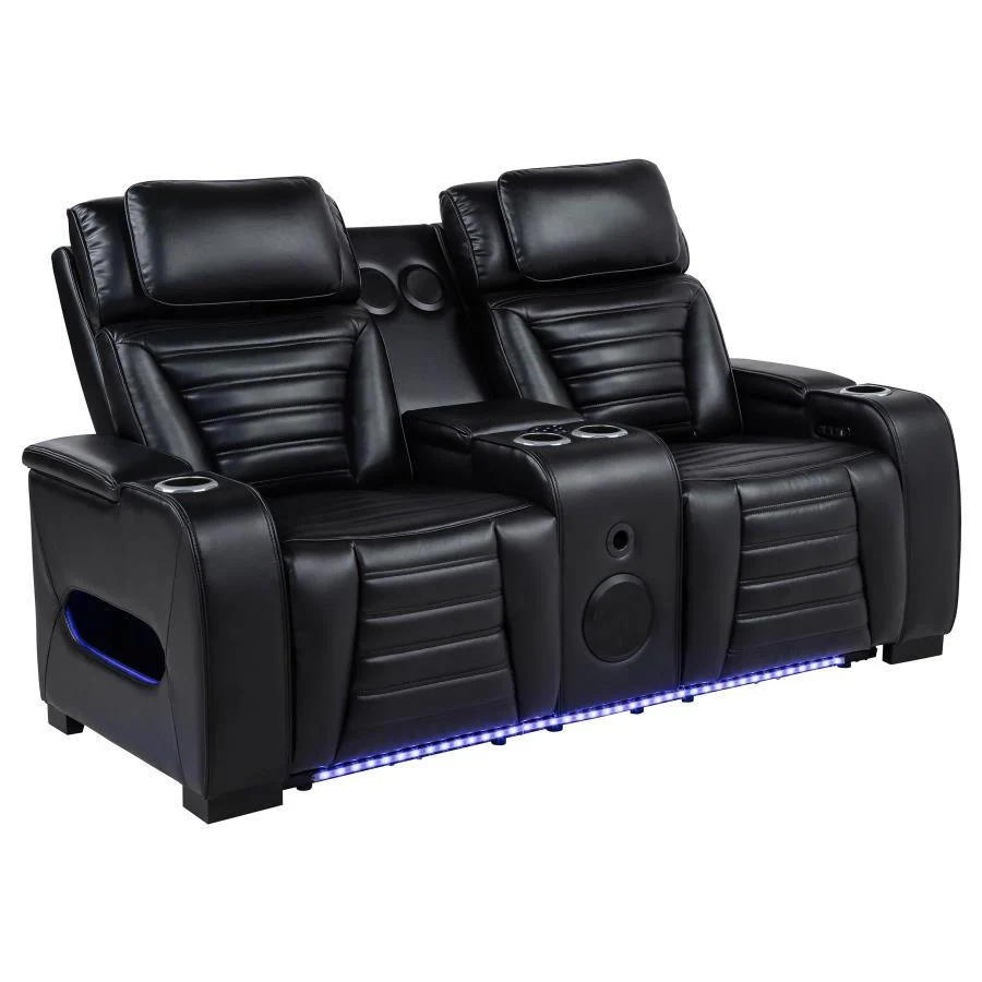 Zuma - Faux Leather Dual Power LED Sofa Set - Image 17