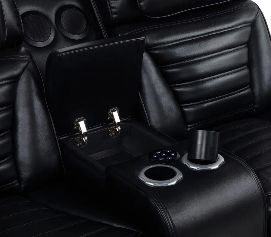 Zuma - Faux Leather Dual Power LED Sofa Set - Image 25