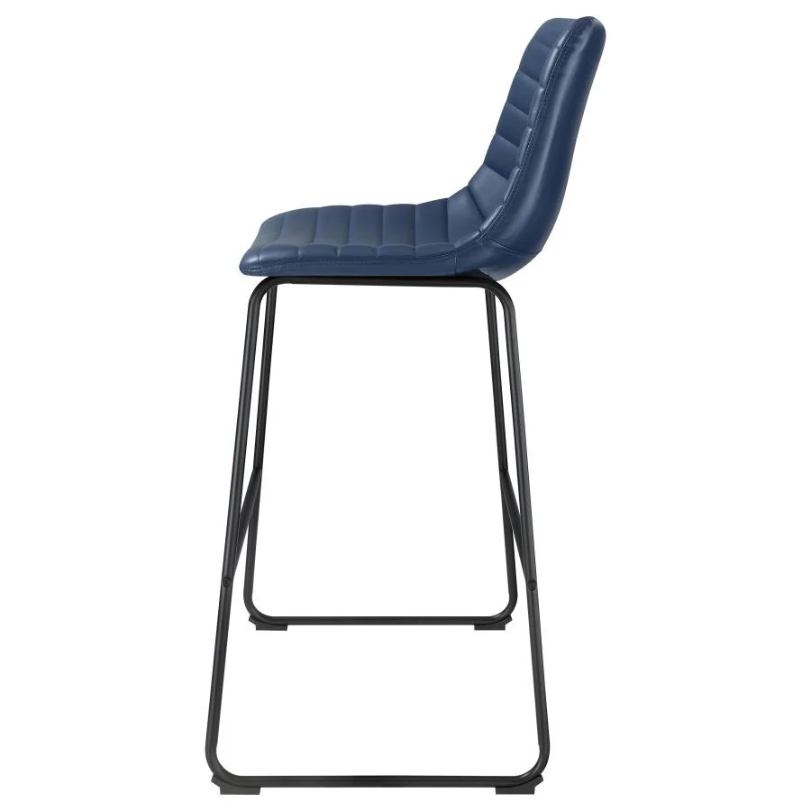 Zuni Faux Leather Upholstered Bar Chair Blue (Set of 2) - Image 5